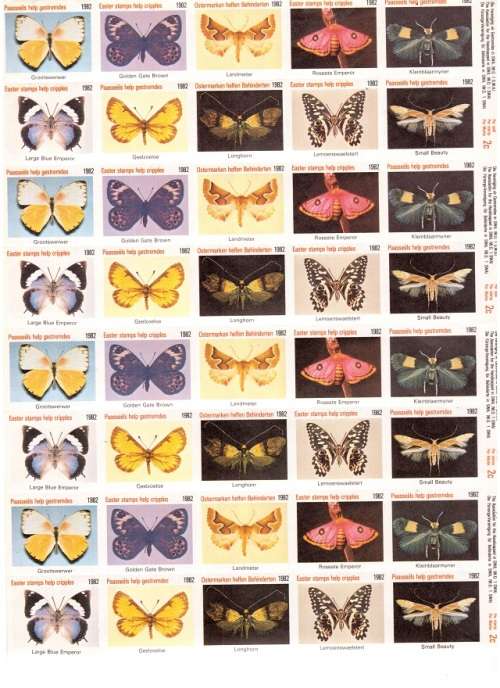 100 X  SWA EASTER STAMPS MINT HELP CRIPPLES 1982 SEE PICS!!!