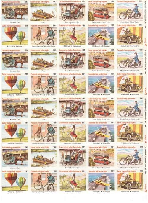 100 X  SWA EASTER STAMPS MINT HELP CRIPPLES 1982 SEE PICS!!!