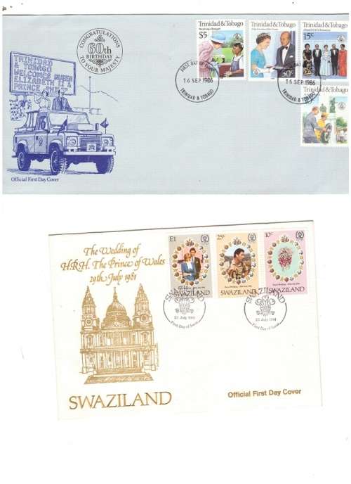 6 X ROYALTY FIRST DAY COVERS SEE PICS!!!