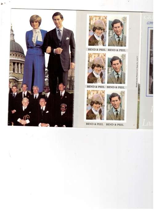 GB BOOKLET GRENADA HRH PRINCE CHARLES TO LADY DIANA SPENCER 29/7/81 SEE PICS!!!