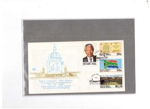 MANDELA FDC 6.3B PRESIDENTIAL INAUGURATION 10/05/1994 INT CINDITION SEE PICS!!!