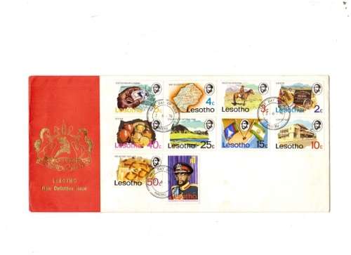 LESOTHO  FIRST DAY COVER NEW DEFINITIVE SERIES 5 CENT TO RAND ONE SEE PICS!!!
