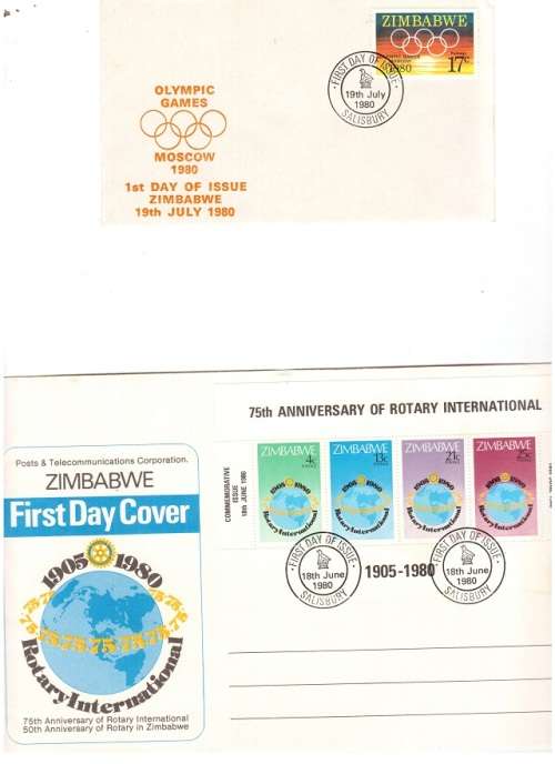 2 X ZIMBABWE FIRST DAY COVERS SEE PICS!!!