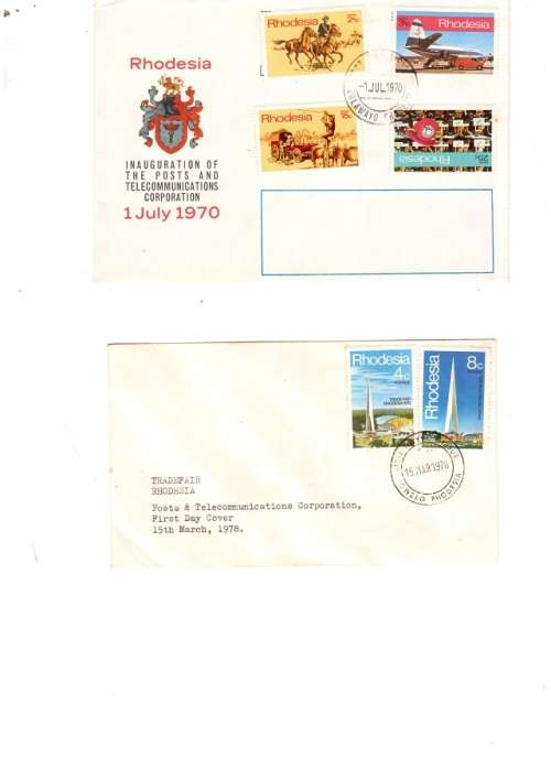 4 X RHODESIA FDC`S ONE VARIETY 25C STAMP UPSIDE DOWN SEE PICS!!!