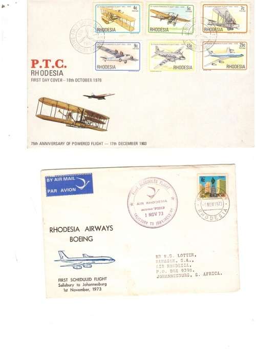 4 X RHODESIA FDC`S ONE VARIETY 25C STAMP UPSIDE DOWN SEE PICS!!!