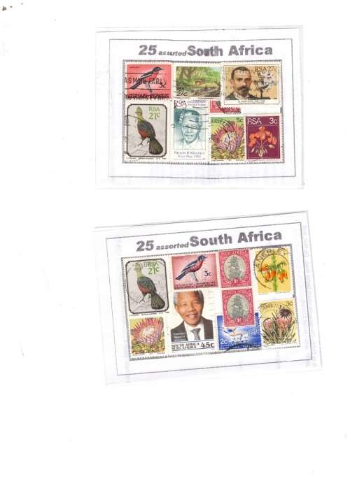 RSA 2 X PACKETS OF 25 EACH ASSORTED USED STAMPS SEE PICS!!!!