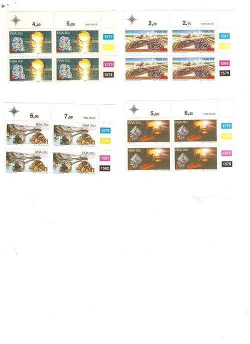 REPUBLIC OF SOUTH AFRICA 12 X CONTROL BLOCKS OF FOUR MINTY STAMPS SEE PICS!!!!