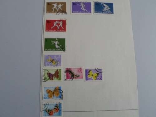 ROMANIA 13 X PAGES USED STAMPS SEE PICS!!!!