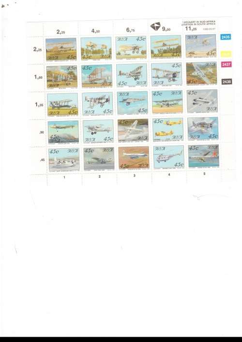 1 X LARGE RSA FDC AVIATION IN S A 7/5/1993 PLUS BLOCK OF 25 STAMPS ALL MINT SEE PICS