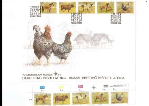 1 X LARGE RSA FDC ANIMAL BREEDING IN SA 2/2/1991 PLUWS CONTROL 5 STAMPS ALL MINT SEE PICS