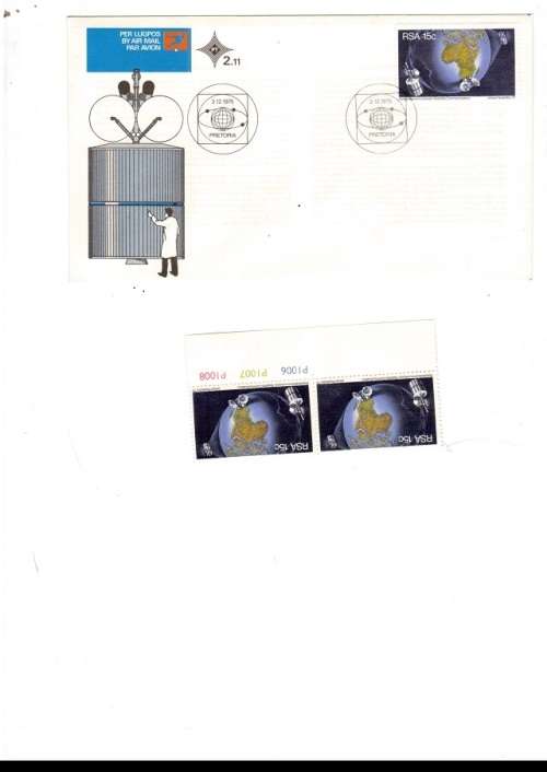 1 X RSA FDC SATELITE COMMUNICATIONS 1975 PLUS  2 X MINT STAMPS SEE PICS
