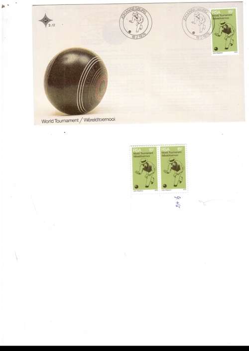 1 X RSA FDC BOWLS 1976 PLUS 2 X MINT STAMPS SEE PICS