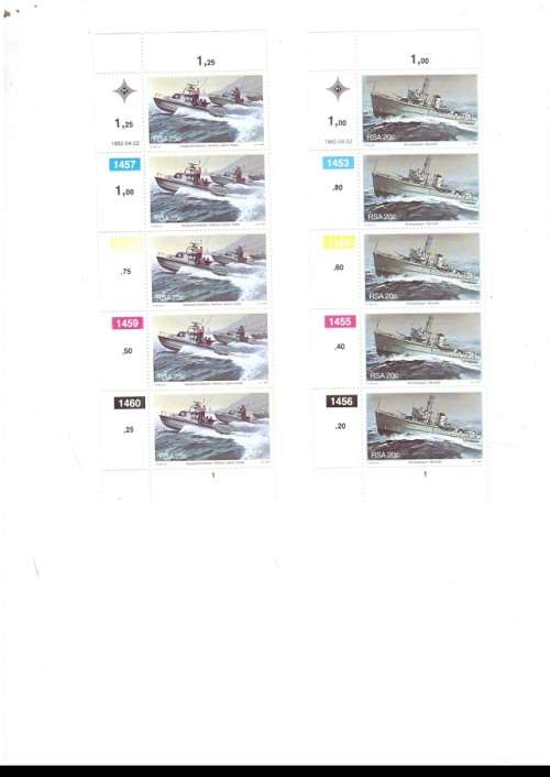 1 X RSA FDC NAVIL BASE SIMONSTOWN 1982 PLUS 4 X CONTROL BLOCKS OF 4 MINT STAMPS EACH SEE PICS