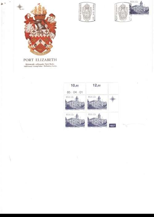 1 X RSA FDC ADDITIONAL STAMP VALUE 1985 PLUS 1 X CONTROL BLOCK OF 4 MINT STAMPS EACH SEE PICS