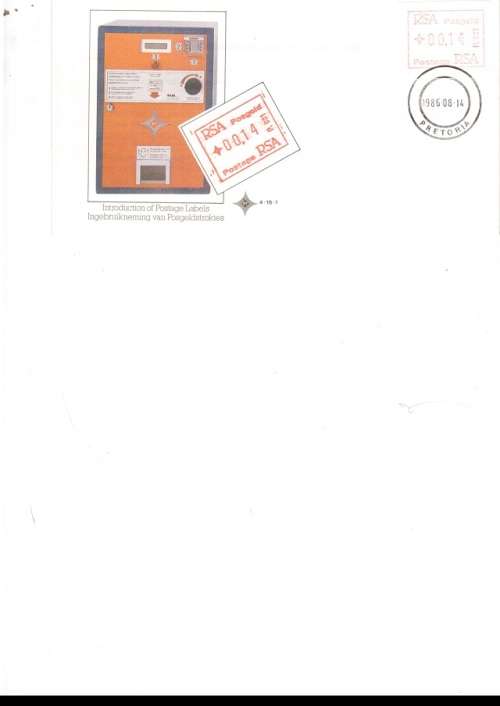 1 X RSA FDC POSTAGE LABELS 1986 SEE PICS