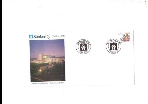 RSA COVER SANLAM SIGNED BY MANAGING DIRECTOR AND CHAIRMAN 1918 TO 1993 NO 13 OF 150 COLLECTORS ITEM