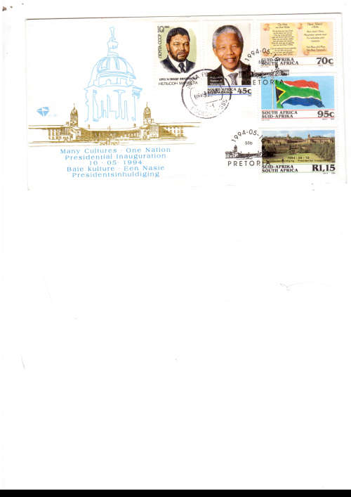 RSA MANDELA FDC 6.3B WITH 1988 RUSSIAN STAMP AS WELL 1994 PRESIDENTIAL INAUGURATION SEE PICS