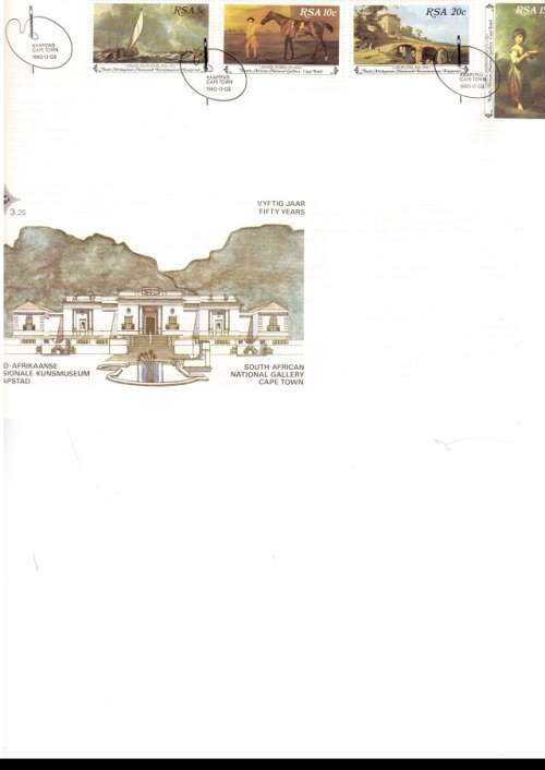 1 X LARGE RSA FDC SA NATIONAL GALERY 1980 PLUS 4 X CONTROL BLOCKS OF 5 STAMPS EACH SEE PICS