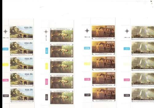 1 X LARGE RSA FDC SA NATIONAL GALERY 1980 PLUS 4 X CONTROL BLOCKS OF 5 STAMPS EACH SEE PICS