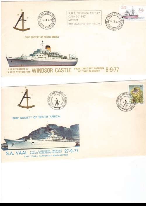 2 X RSA FIRST DAY COVERS SA VAAL AND WINDSOR CASTLE 1977 SEE PICS
