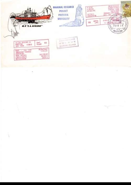 RSA FDC S A AGULHAS MARION ISLAND 11/04/1978 SEE PICS