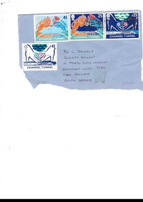 4 X GEAT BRITAIN USED STAMPS CHANNEL TUNNEL SEE PICS