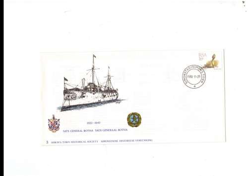 3 X SPECIAL LIMITED ISUE FDC`S SIMONSTOWN HISTORICAL SOCIETY JUST NUISANCE,SIMONS BAY,SATS GENERAL B