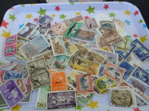 100 X SOUTH WEST AFRICA USED STAMPS OFF PAPER SEE PICS