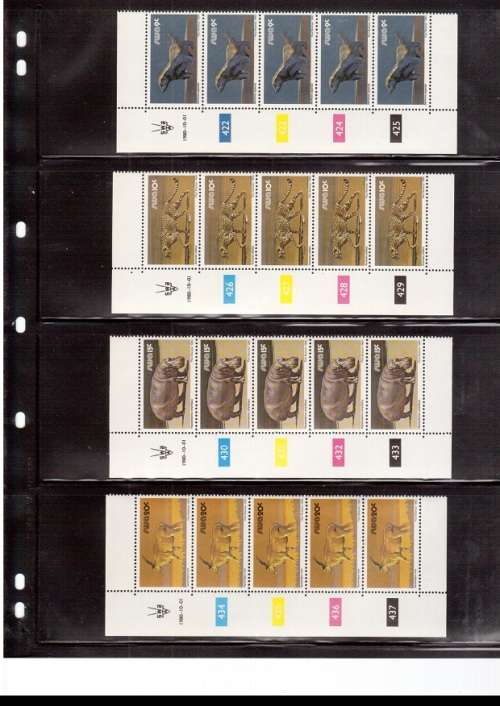 SOUTH WEST AFRICA  17 X CONTROL BLOCKS OF 5 MINT STAMPS EACH 1/10/1980 SEE PICS
