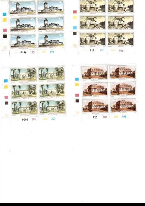 SOUTH WEST AFRICA  16 X CONTROL BLOCKS OF 6 MINT STAMPS EACH SEE PICS