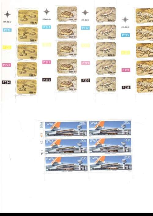 SOUTH WEST AFRICA  16 X CONTROL BLOCKS OF 6 MINT STAMPS EACH SEE PICS