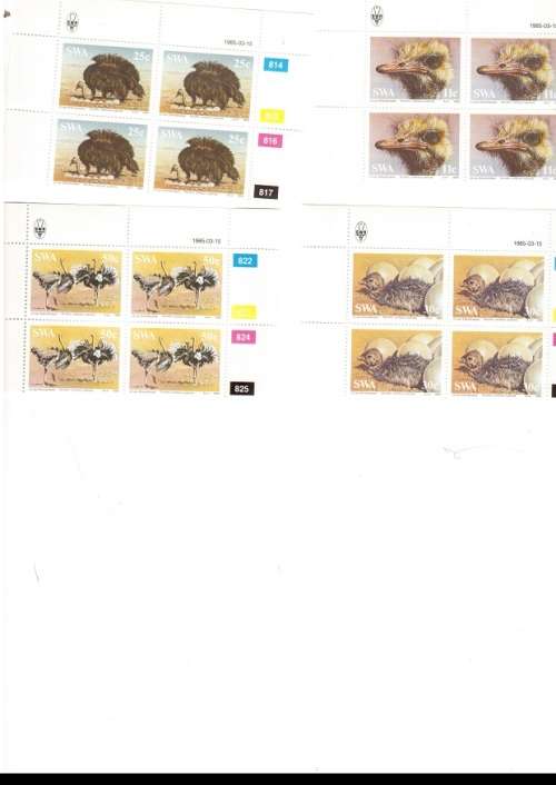 SOUTH WEST AFRICA 20 X CONTROL BLOCKS  WITH 92 MINT STAMPS SEE PICS