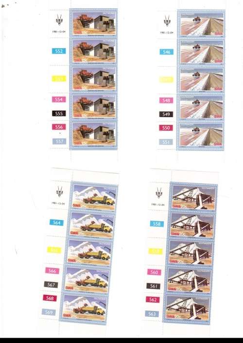 SOUTH WEST AFRICA 20 X CONTROL BLOCKS  WITH 92 MINT STAMPS SEE PICS