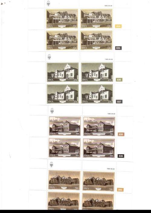 SOUTH WEST AFRICA 12 X CONTROL BLOCKS OF 4 MINT STAMPS EACH SEE PICS