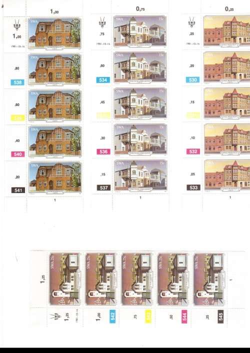 SOUTH WEST AFRICA 12 X CONTROL BLOCKS OF 4 MINT STAMPS EACH SEE PICS
