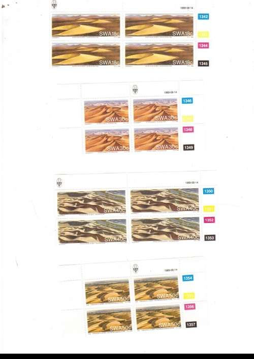 SOUTH WEST AFRICA 24 X CONTROL BLOCKS OF 4 MINT STAMPS EACH SEE PICS