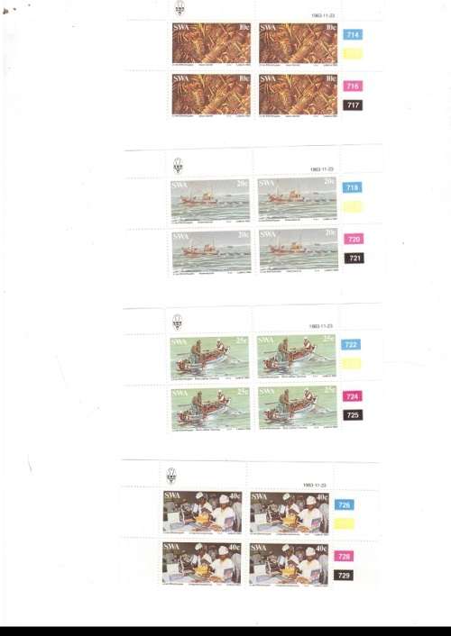 SOUTH WEST AFRICA 24 X CONTROL BLOCKS OF 4 MINT STAMPS EACH SEE PICS