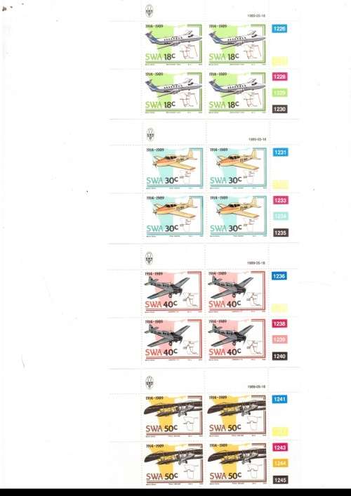 SOUTH WEST AFRICA 24 X CONTROL BLOCKS OF 4 MINT STAMPS EACH SEE PICS