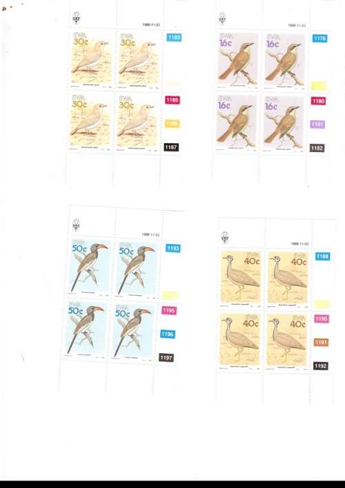 SOUTH WEST AFRICA 12 X CONTROL BLOCKS OF 4 MINT STAMPS EACH SEE PICS