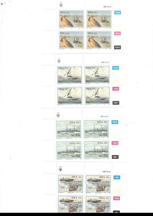 SOUTH WEST AFRICA 12 X CONTROL BLOCKS OF 4 MINT STAMPS EACH SEE PICS