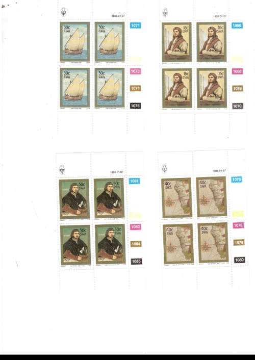 SOUTH WEST AFRICA 12 X CONTROL BLOCKS OF 4 MINT STAMPS EACH SEE PICS