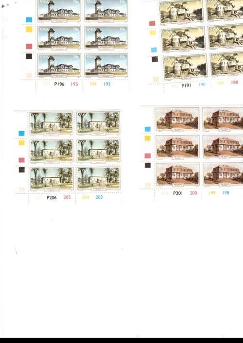 SOUTH WEST AFRICA 39 X CONTROL BLOCKS WITH 6 MINT STAMPS EACH SEE PICS