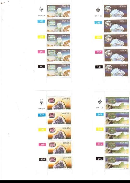 SOUTH WEST AFRICA 39 X CONTROL BLOCKS WITH 6 MINT STAMPS EACH SEE PICS