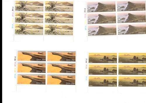 SOUTH WEST AFRICA 39 X CONTROL BLOCKS WITH 6 MINT STAMPS EACH SEE PICS