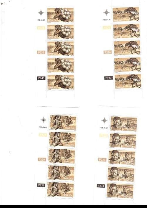 SOUTH WEST AFRICA 39 X CONTROL BLOCKS WITH 6 MINT STAMPS EACH SEE PICS