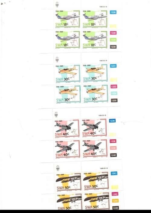 SOUTH WEST AFRICA  52 X CONTROL BLOCKS OF 4 MINT STAMPS EACH SEE PICS
