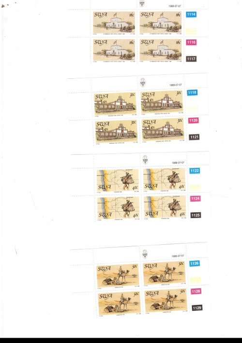 SOUTH WEST AFRICA  52 X CONTROL BLOCKS OF 4 MINT STAMPS EACH SEE PICS
