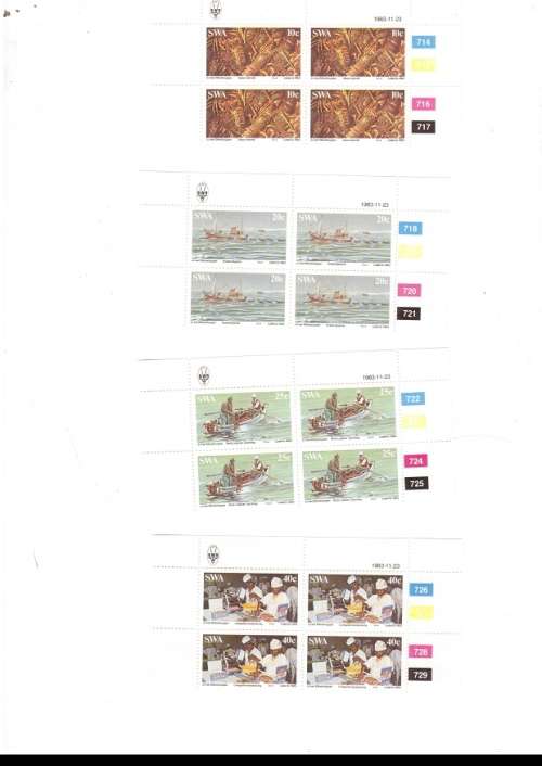 SOUTH WEST AFRICA  52 X CONTROL BLOCKS OF 4 MINT STAMPS EACH SEE PICS