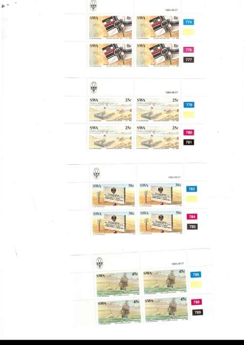 SOUTH WEST AFRICA  52 X CONTROL BLOCKS OF 4 MINT STAMPS EACH SEE PICS