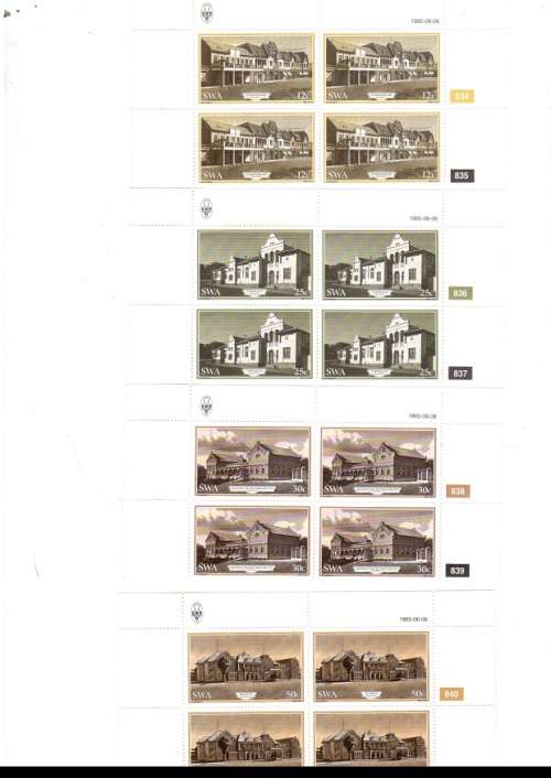 SOUTH WEST AFRICA  52 X CONTROL BLOCKS OF 4 MINT STAMPS EACH SEE PICS